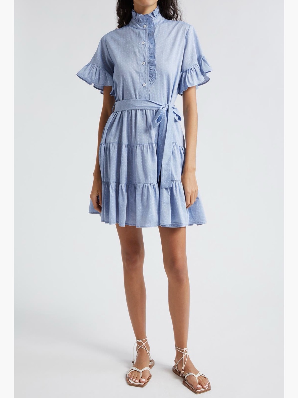 Mille: Violetta Ruffle Tie Waist Dress, Size L
